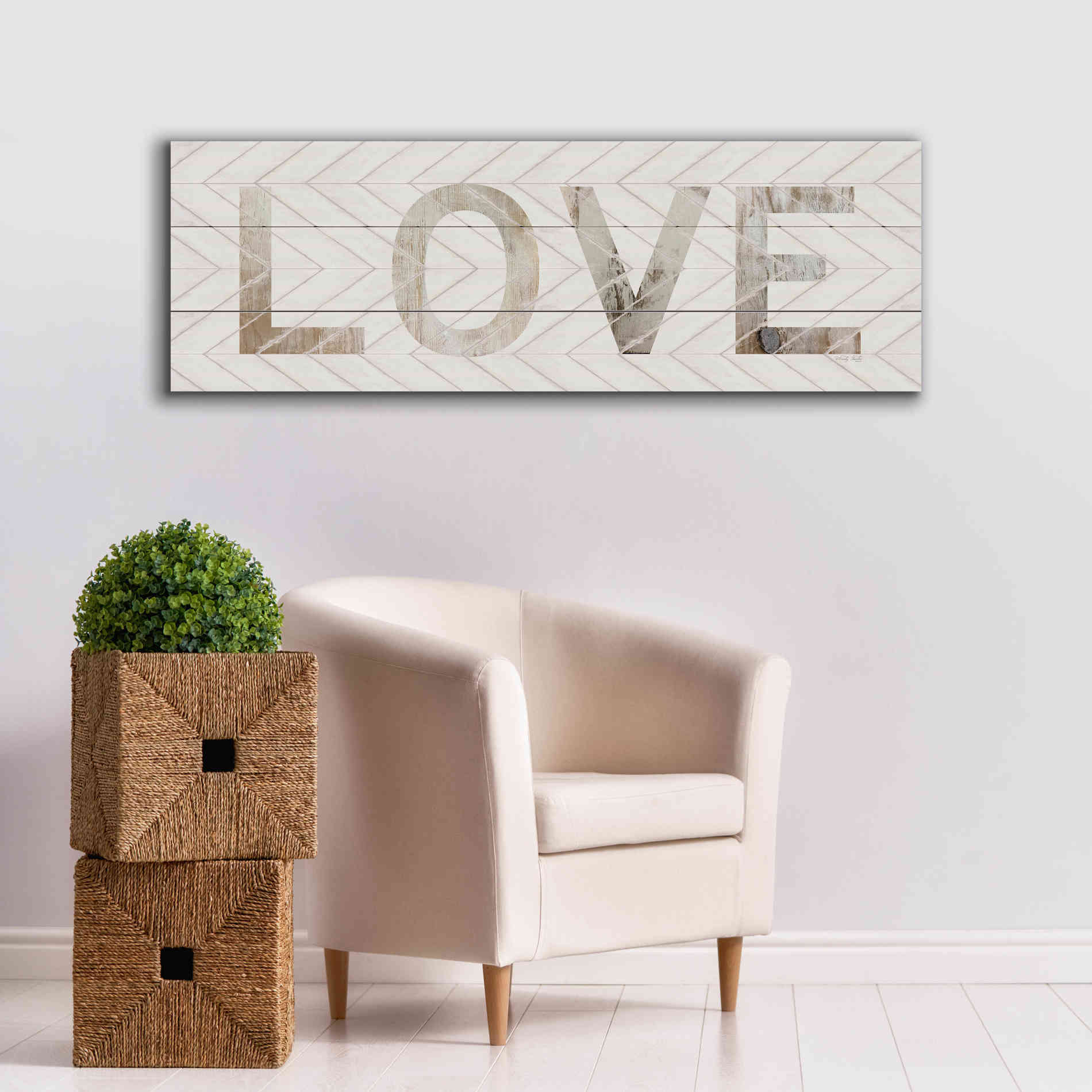 'Love Chevron' by Cindy Jacobs, Canvas Wall Art,60 x 20