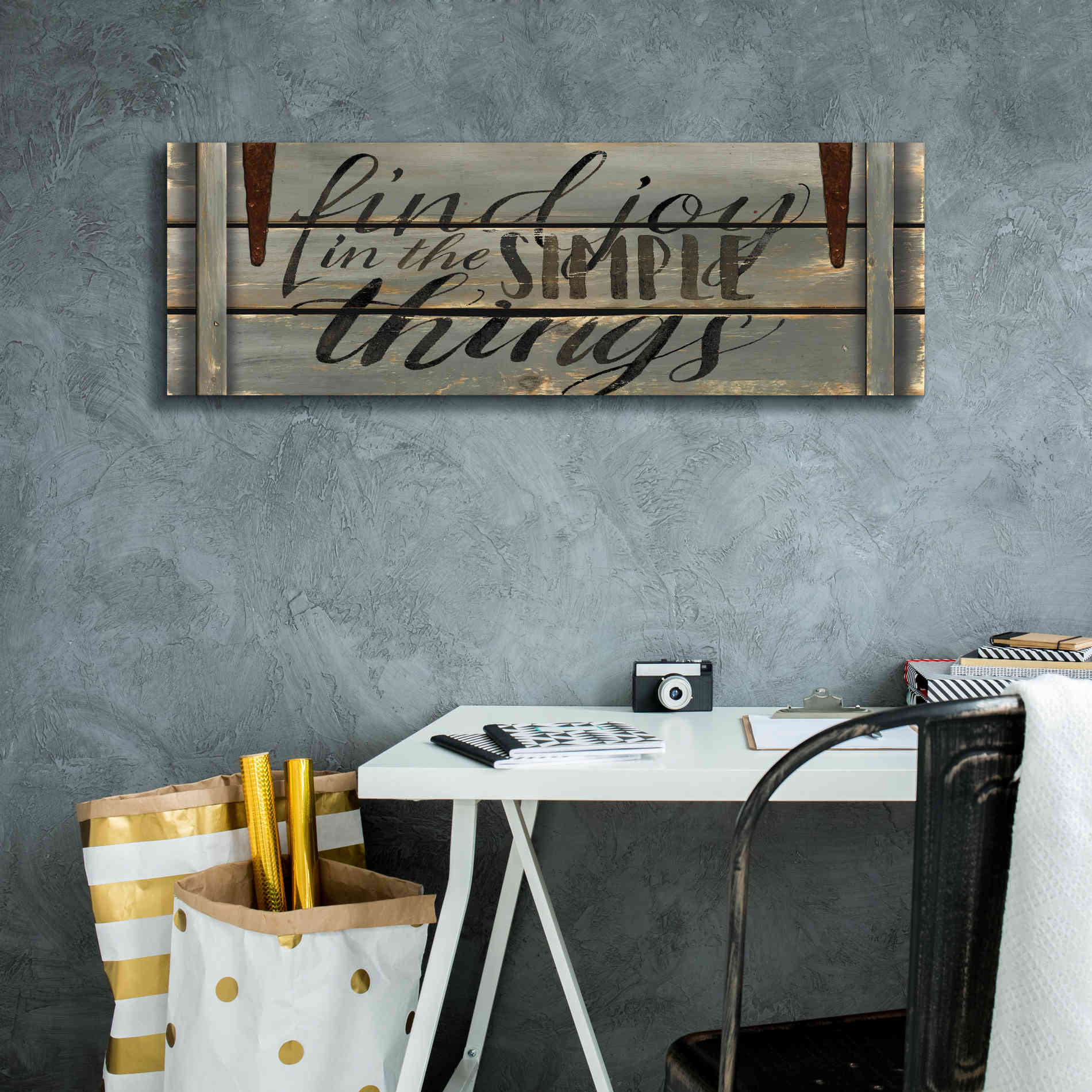 'Find Joy' by Cindy Jacobs, Canvas Wall Art,36 x 12