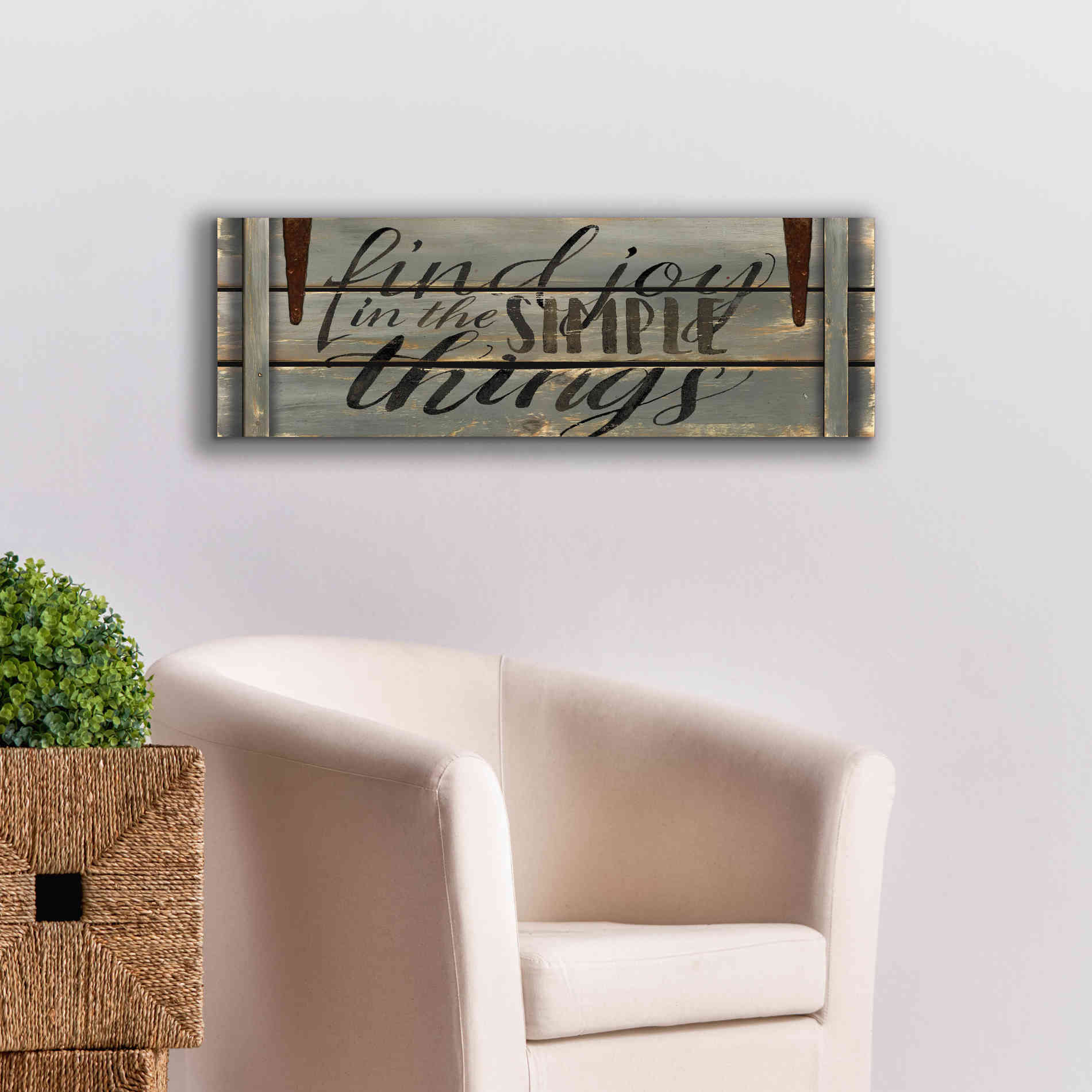 'Find Joy' by Cindy Jacobs, Canvas Wall Art,36 x 12