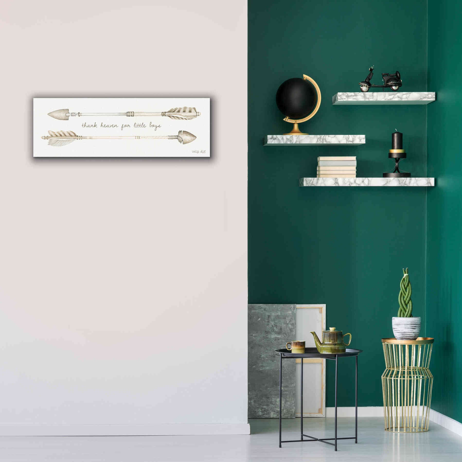 'Arrows - Thank Heaven for Little Boys' by Cindy Jacobs, Canvas Wall Art,36 x 12