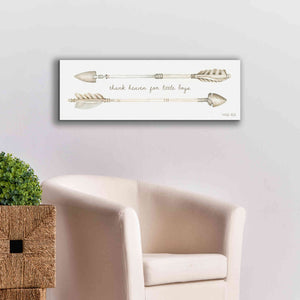 'Arrows - Thank Heaven for Little Boys' by Cindy Jacobs, Canvas Wall Art,36 x 12