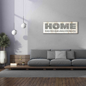 'Home - A Story of Who We Are Sign' by Cindy Jacobs, Canvas Wall Art,60 x 20