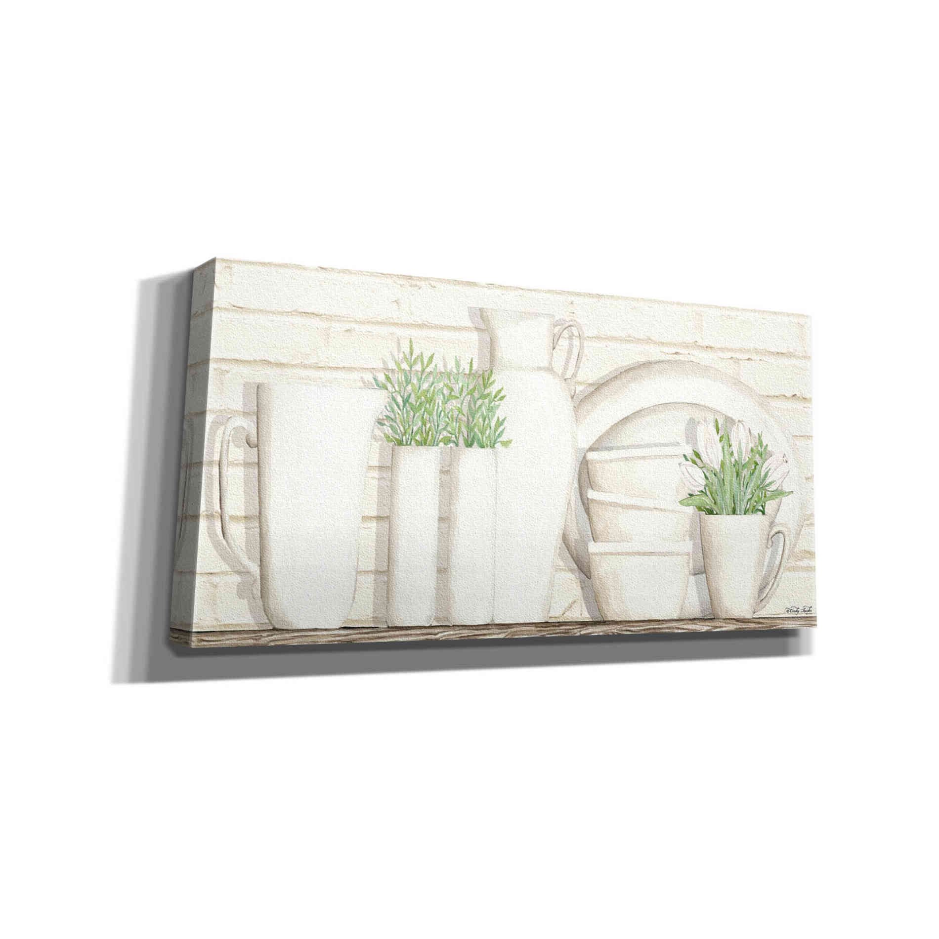 'White Ware Shelf I' by Cindy Jacobs, Canvas Wall Art