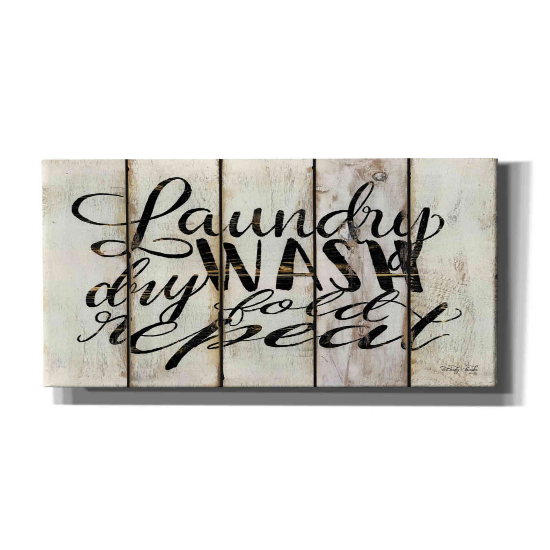 'Laundry Duties on Wood Panels' by Cindy Jacobs, Canvas Wall Art