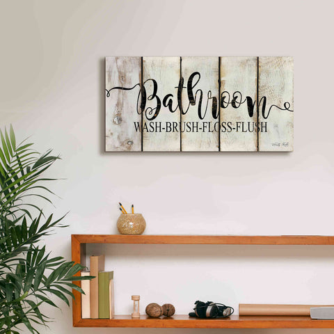 Image of 'Bathroom on Wood Panels' by Cindy Jacobs, Canvas Wall Art,24 x 12