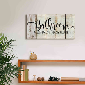 'Bathroom on Wood Panels' by Cindy Jacobs, Canvas Wall Art,24 x 12