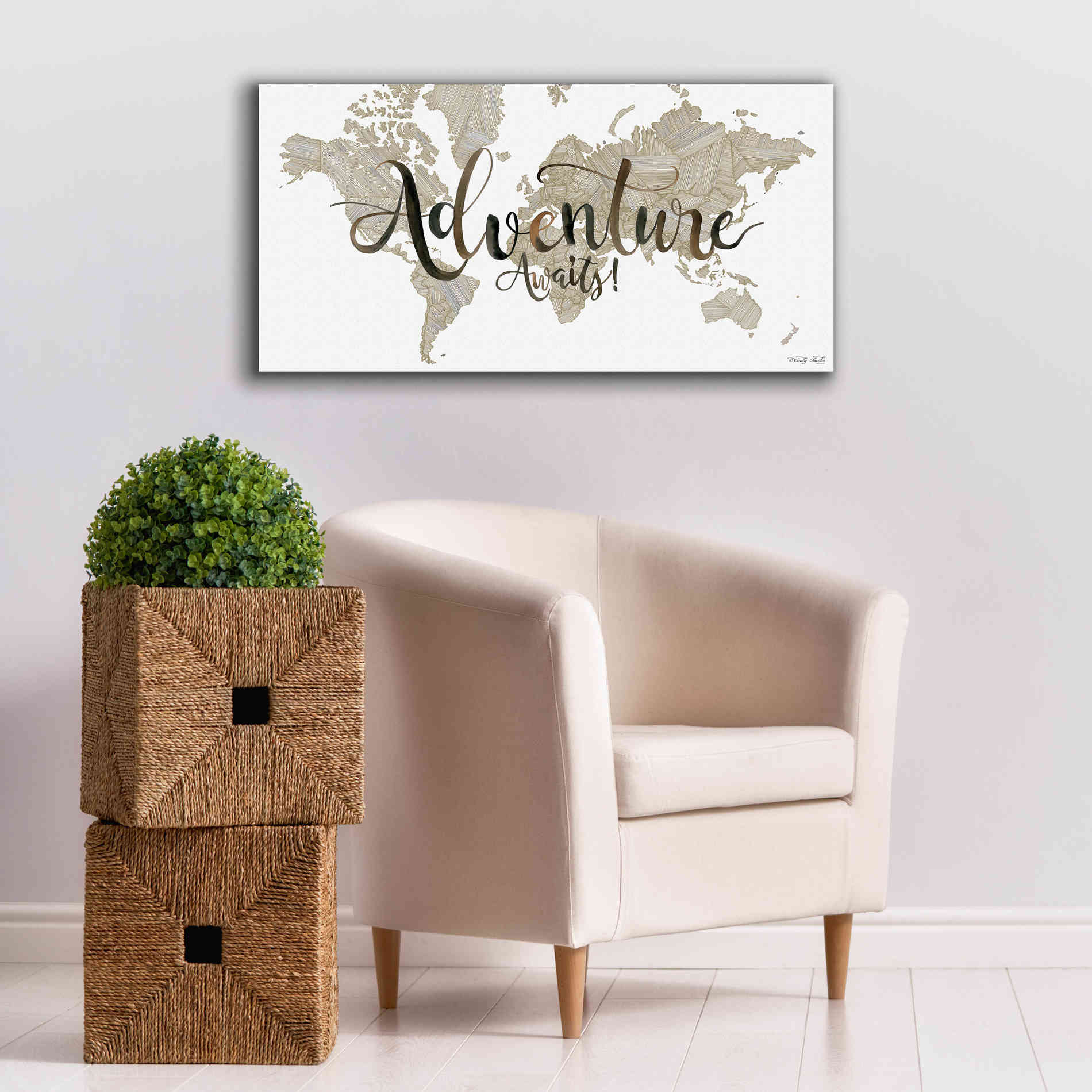 'Adventure Awaits' by Cindy Jacobs, Canvas Wall Art,40 x 20