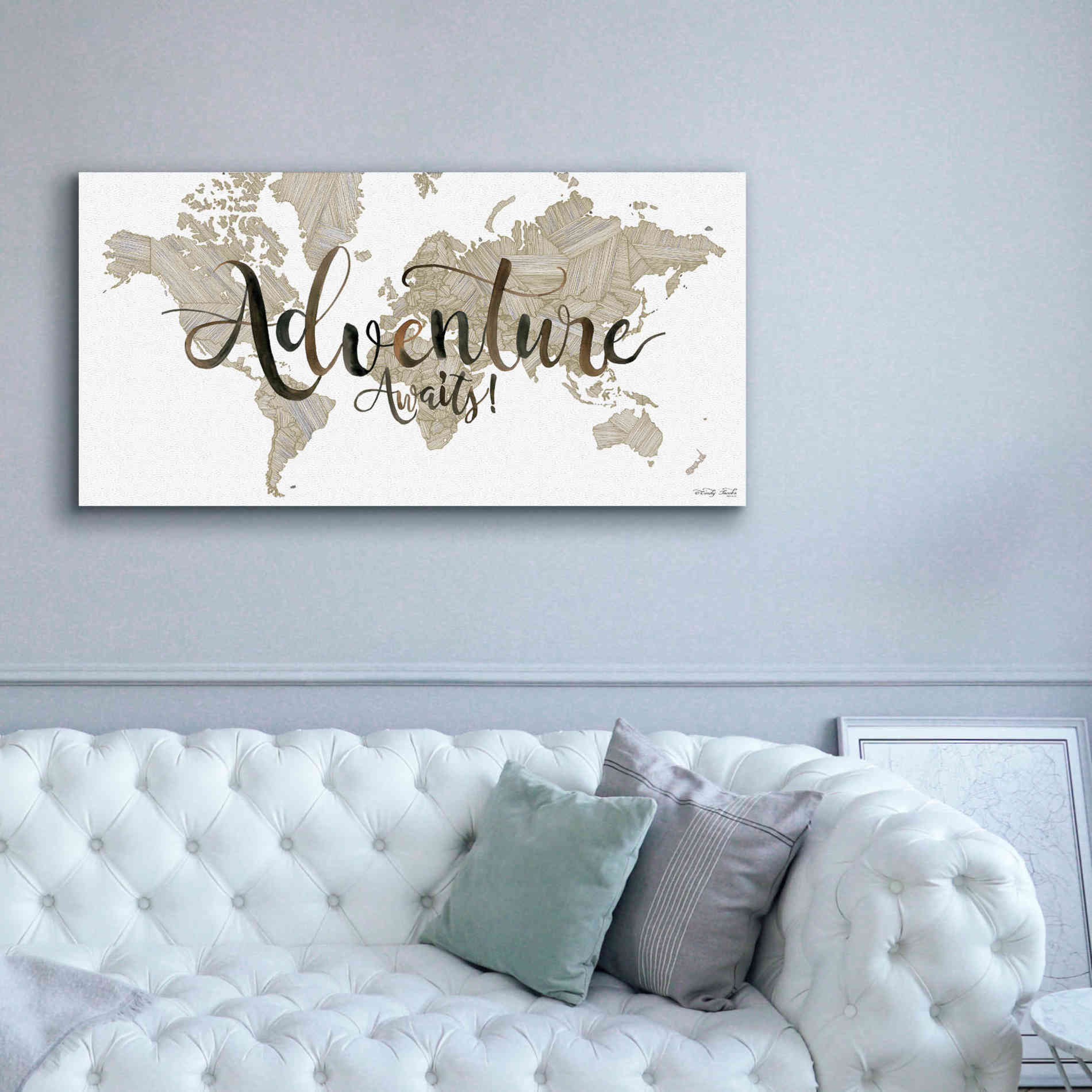 'Adventure Awaits' by Cindy Jacobs, Canvas Wall Art,60 x 30