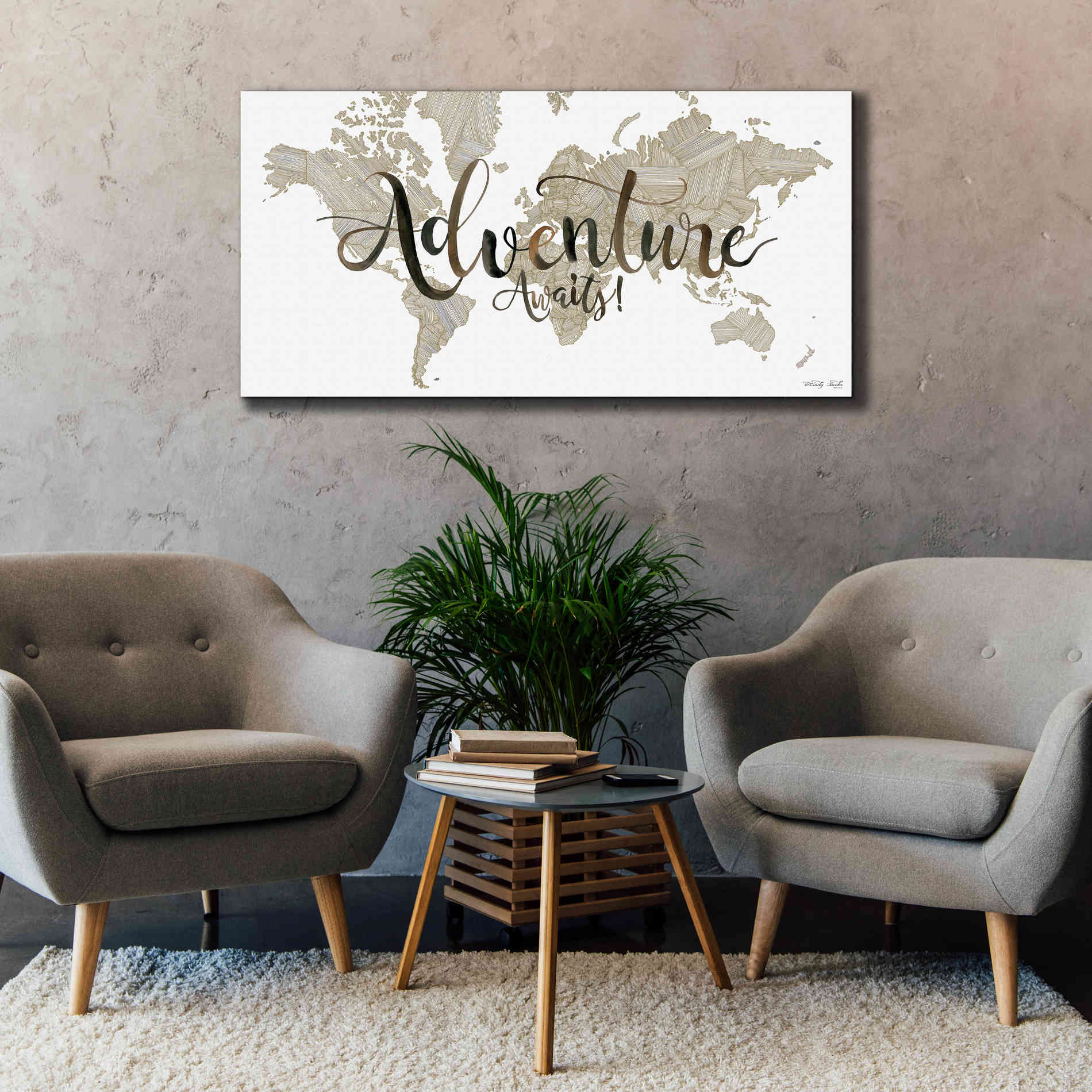 'Adventure Awaits' by Cindy Jacobs, Canvas Wall Art,60 x 30