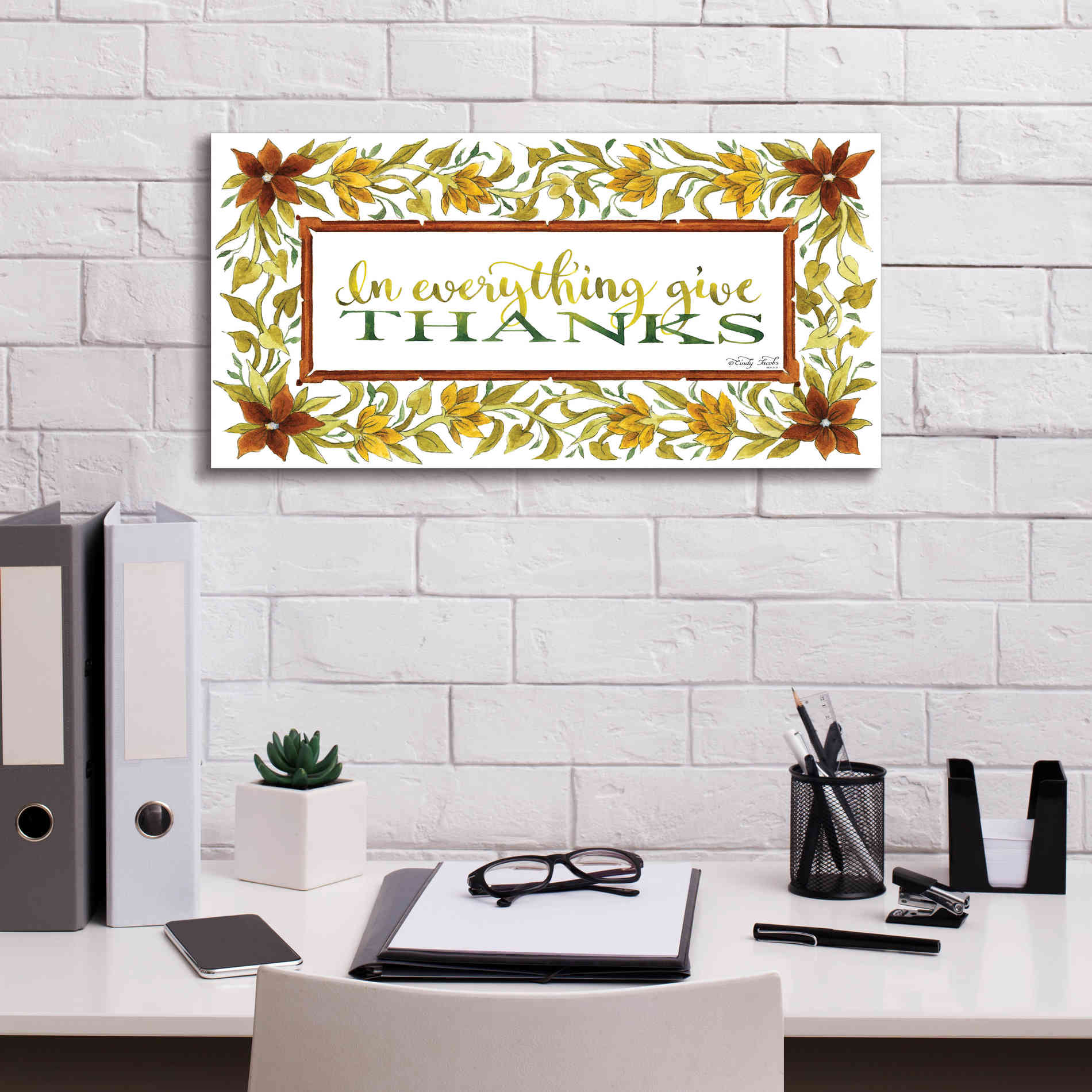 'In Everything' by Cindy Jacobs, Canvas Wall Art,24 x 12