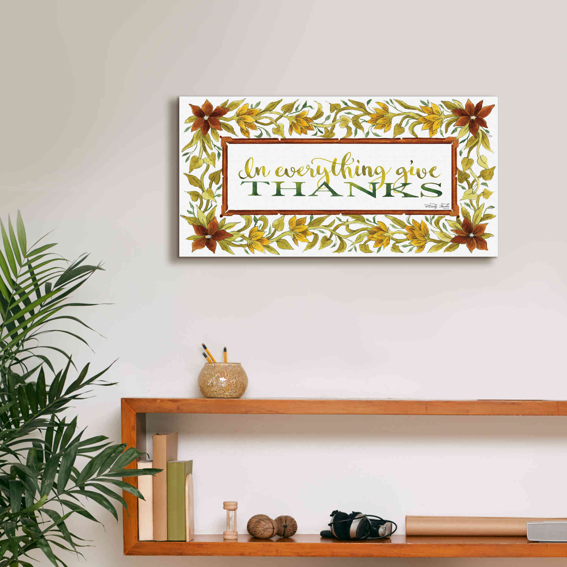 'In Everything' by Cindy Jacobs, Canvas Wall Art,24 x 12