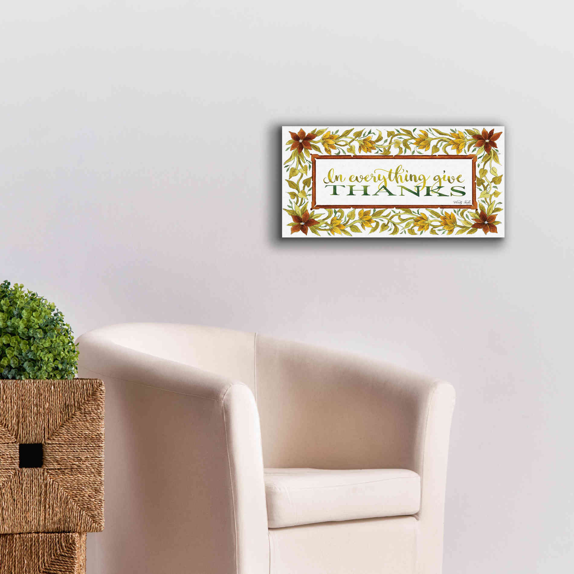 'In Everything' by Cindy Jacobs, Canvas Wall Art,24 x 12