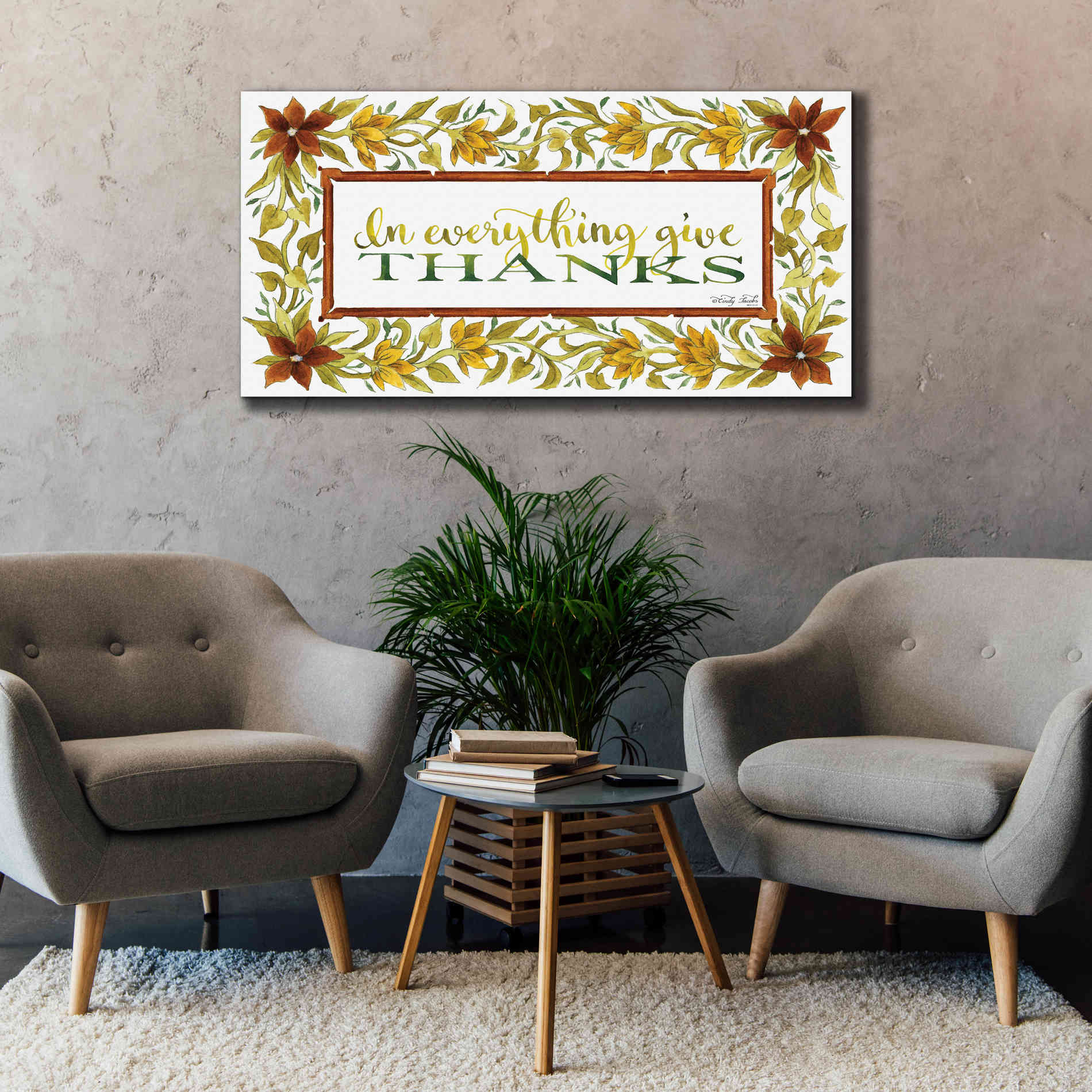 'In Everything' by Cindy Jacobs, Canvas Wall Art,60 x 30