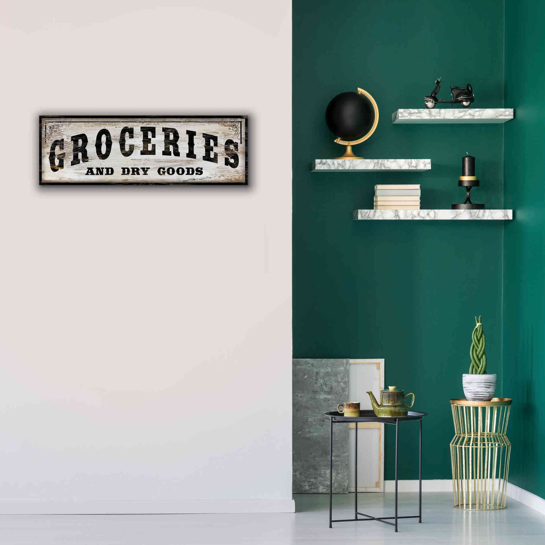 'Groceries and Dry Goods' by Cindy Jacobs, Canvas Wall Art,36 x 12
