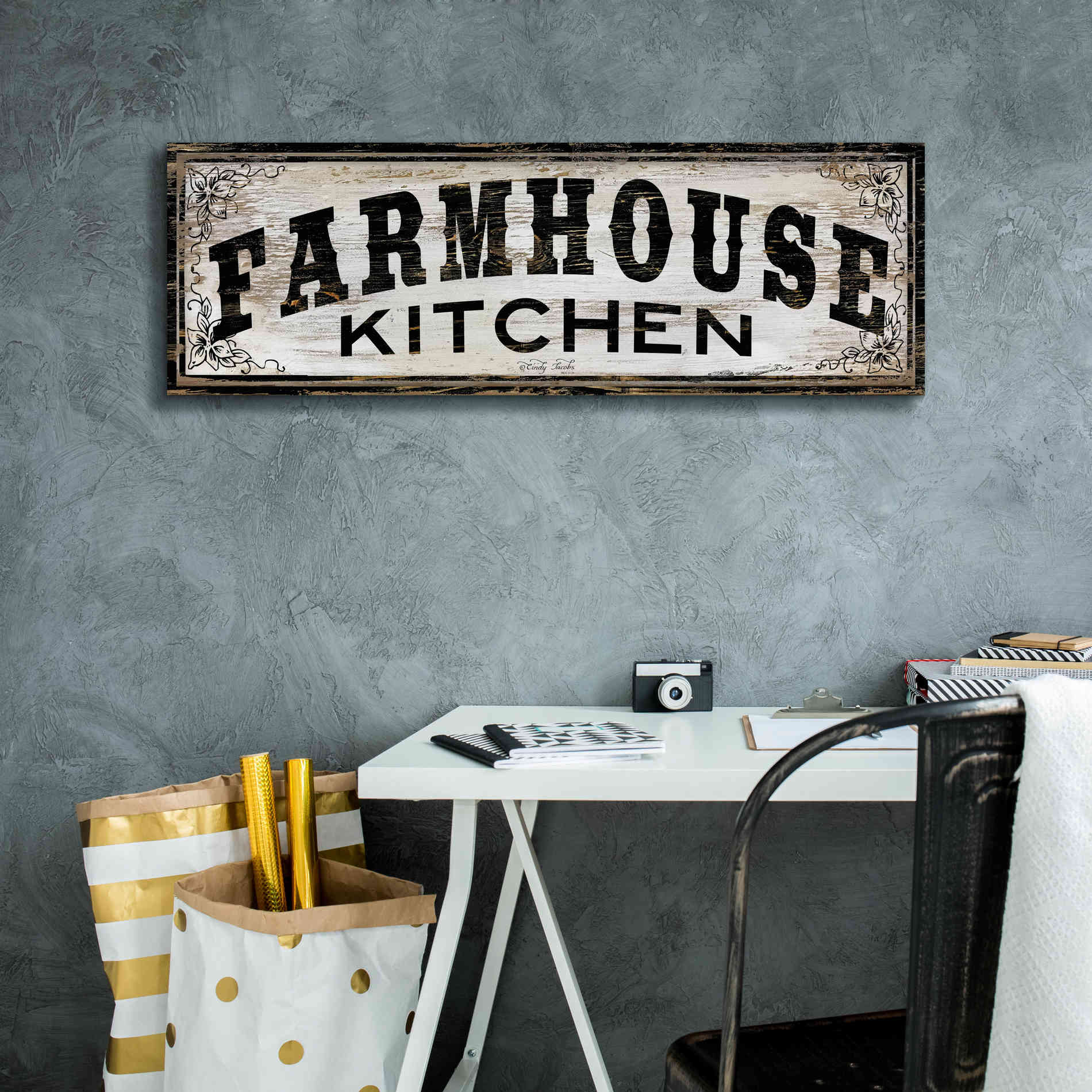 'Farmhouse Kitchen' by Cindy Jacobs, Canvas Wall Art,36 x 12