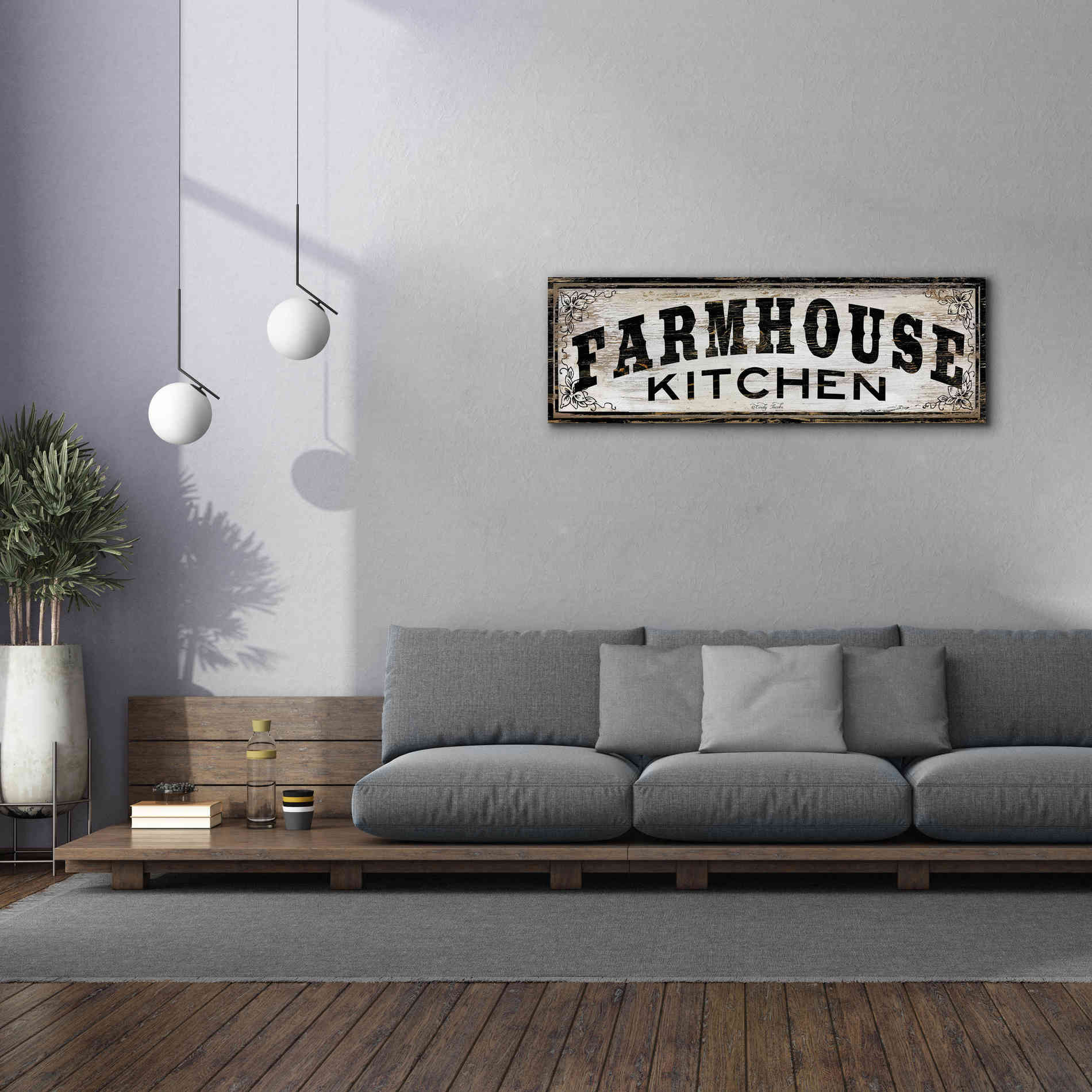 'Farmhouse Kitchen' by Cindy Jacobs, Canvas Wall Art,60 x 20