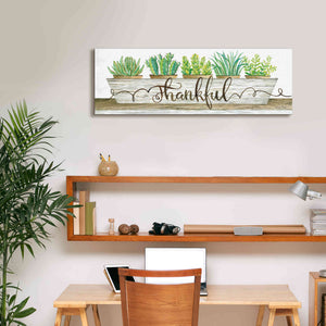 'Thankful Succulent Pots' by Cindy Jacobs, Canvas Wall Art,36 x 12