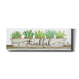 'Thankful Succulent Pots' by Cindy Jacobs, Canvas Wall Art