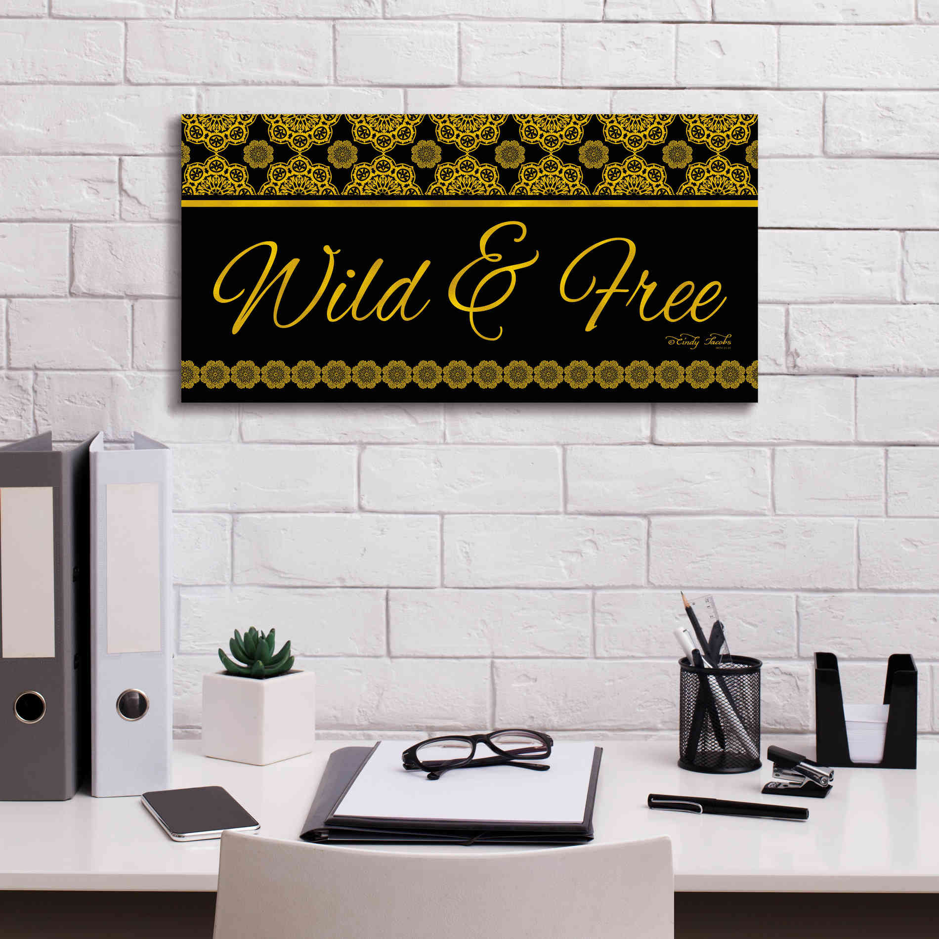 'Wild and Free Mandals' by Cindy Jacobs, Canvas Wall Art,24 x 12