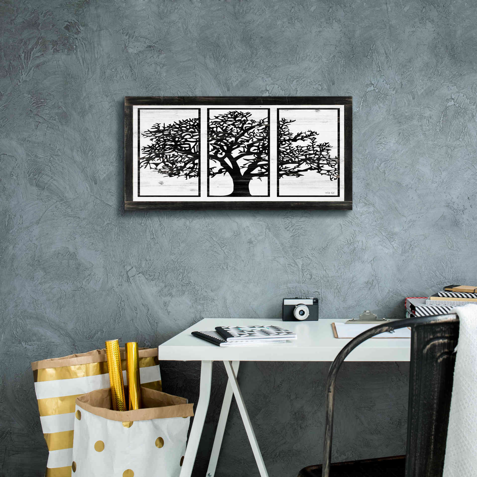 'Geo Tree' by Cindy Jacobs, Canvas Wall Art,24 x 12