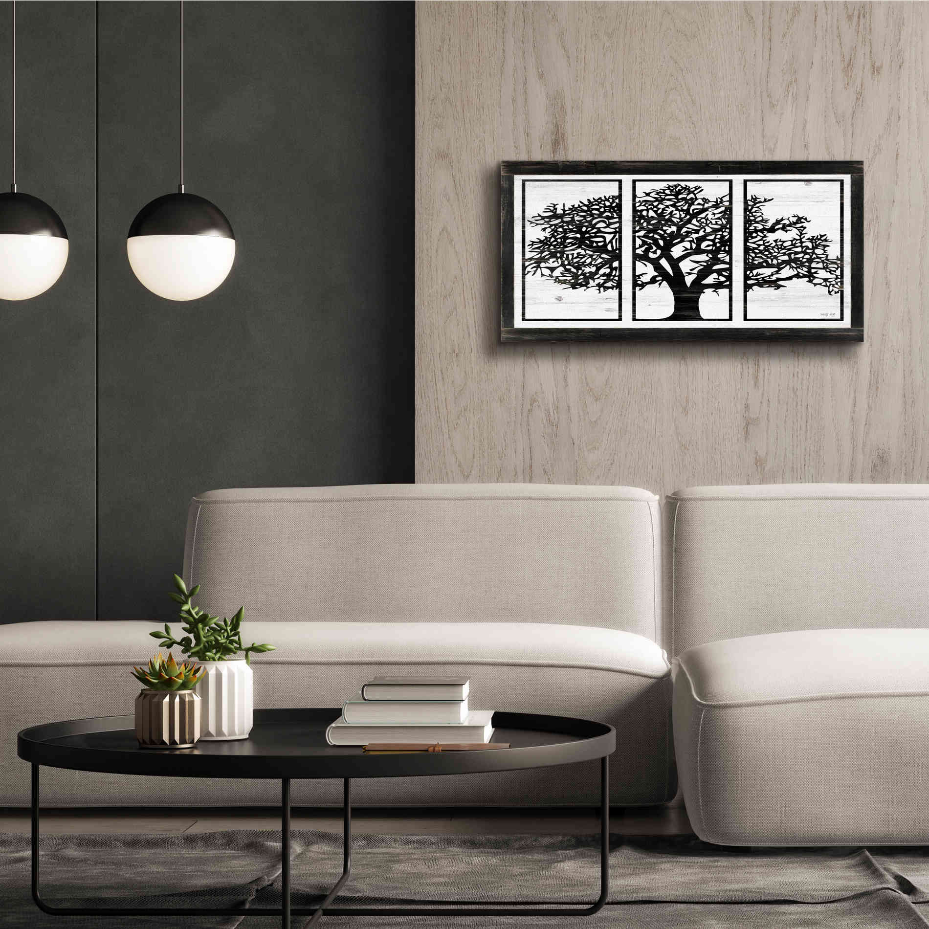 'Geo Tree' by Cindy Jacobs, Canvas Wall Art,40 x 20