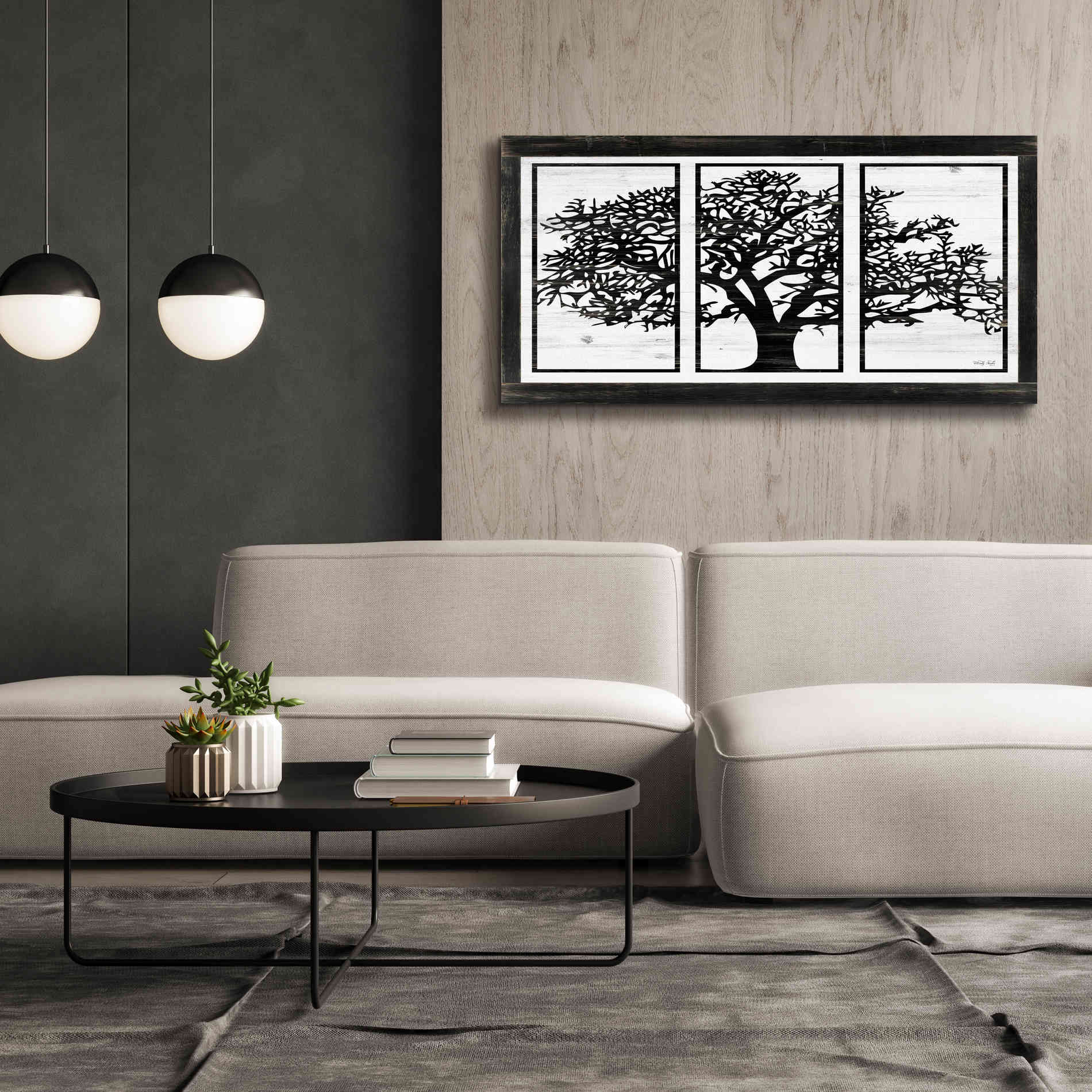 'Geo Tree' by Cindy Jacobs, Canvas Wall Art,60 x 30