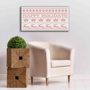 'Happy Holidays Stitchery' by Cindy Jacobs, Canvas Wall Art,40 x 20