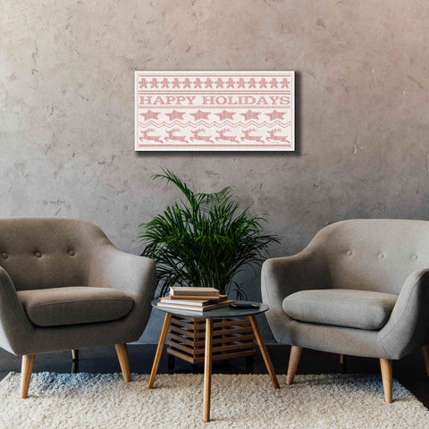 Image of 'Happy Holidays Stitchery' by Cindy Jacobs, Canvas Wall Art,40 x 20
