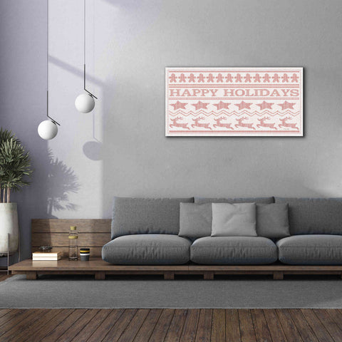 Image of 'Happy Holidays Stitchery' by Cindy Jacobs, Canvas Wall Art,60 x 30