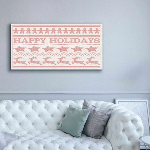 Image of 'Happy Holidays Stitchery' by Cindy Jacobs, Canvas Wall Art,60 x 30