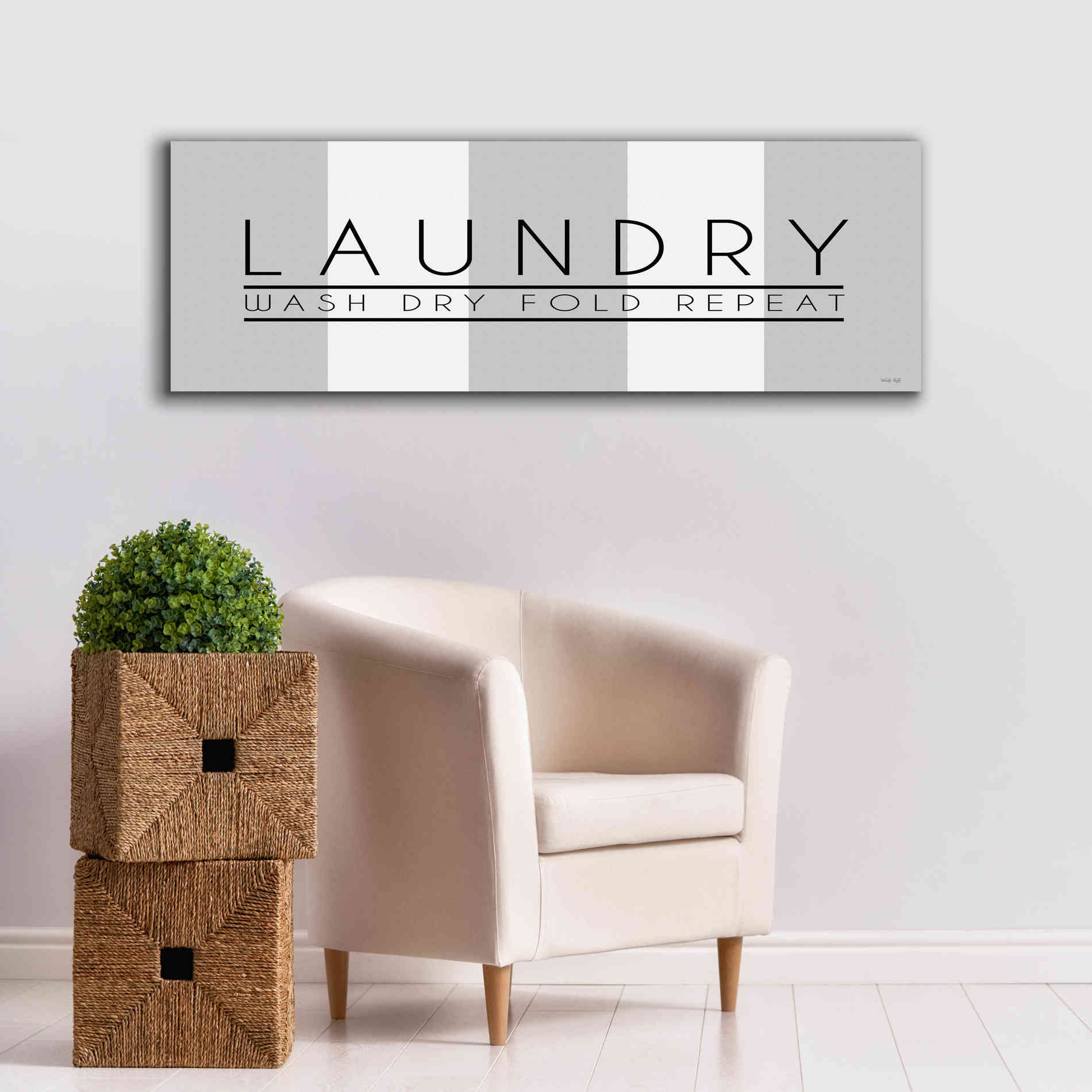 'Laundry - Wash, Dry, Fold, Repeat 1' by Cindy Jacobs, Canvas Wall Art,60 x 20