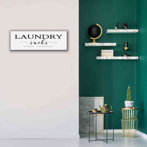 'Laundry Sucks' by Cindy Jacobs, Canvas Wall Art,36 x 12