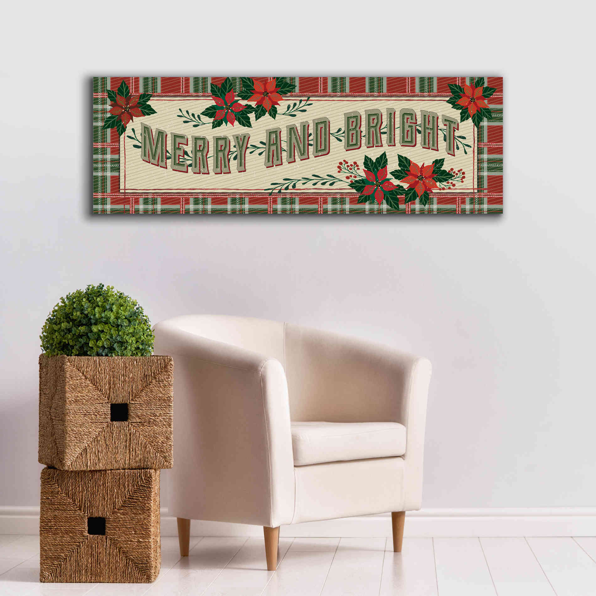'Nostalgic Merry & Bright' by Cindy Jacobs, Canvas Wall Art,60 x 20