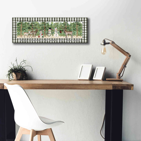Image of 'Merry Christmas to All on Plaid' by Cindy Jacobs, Canvas Wall Art,36 x 12