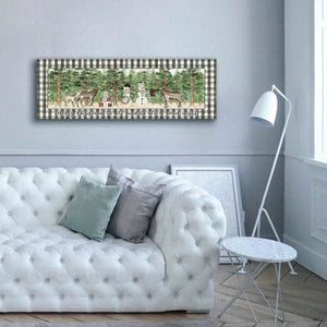 'Merry Christmas to All on Plaid' by Cindy Jacobs, Canvas Wall Art,60 x 20