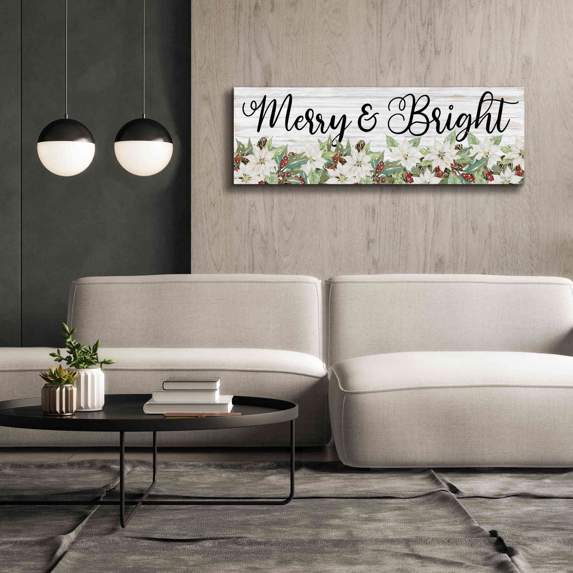 'Merry & Bright' by Cindy Jacobs, Canvas Wall Art,60 x 20