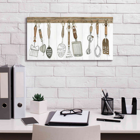 Image of 'Kitchen Tools' by Cindy Jacobs, Canvas Wall Art,24 x 12
