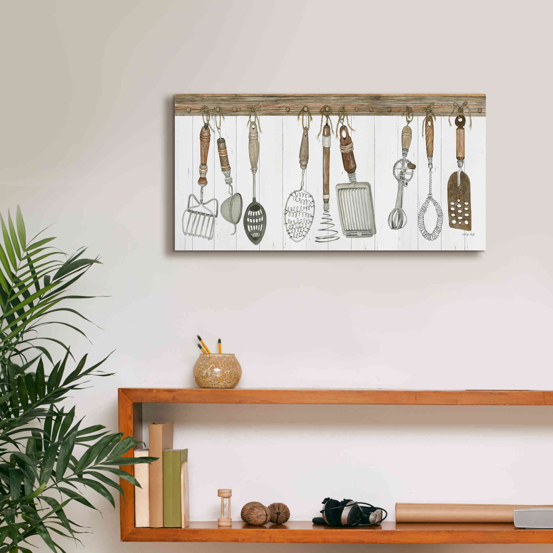'Kitchen Tools' by Cindy Jacobs, Canvas Wall Art,24 x 12