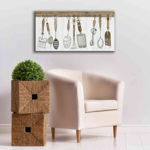 Image of 'Kitchen Tools' by Cindy Jacobs, Canvas Wall Art,40 x 20