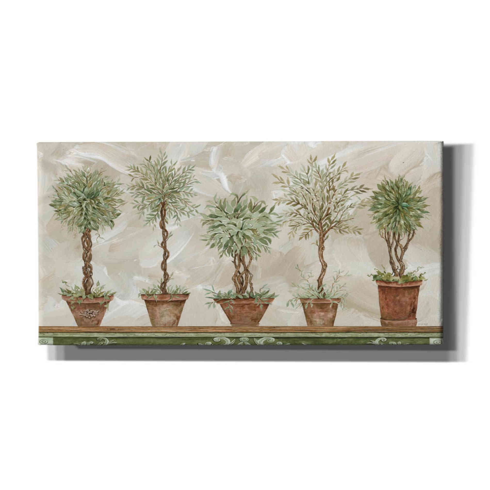 'Topiaries in a Row' by Cindy Jacobs, Canvas Wall Art