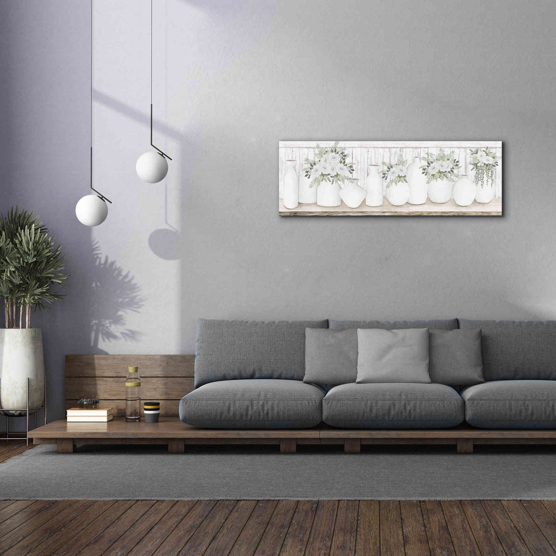 'White Simplicity' by Cindy Jacobs, Canvas Wall Art,60 x 20