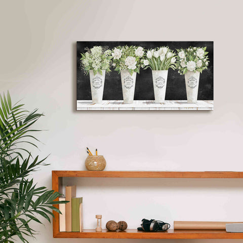 Image of 'White Flowers Still Life II' by Cindy Jacobs, Canvas Wall Art,24 x 12