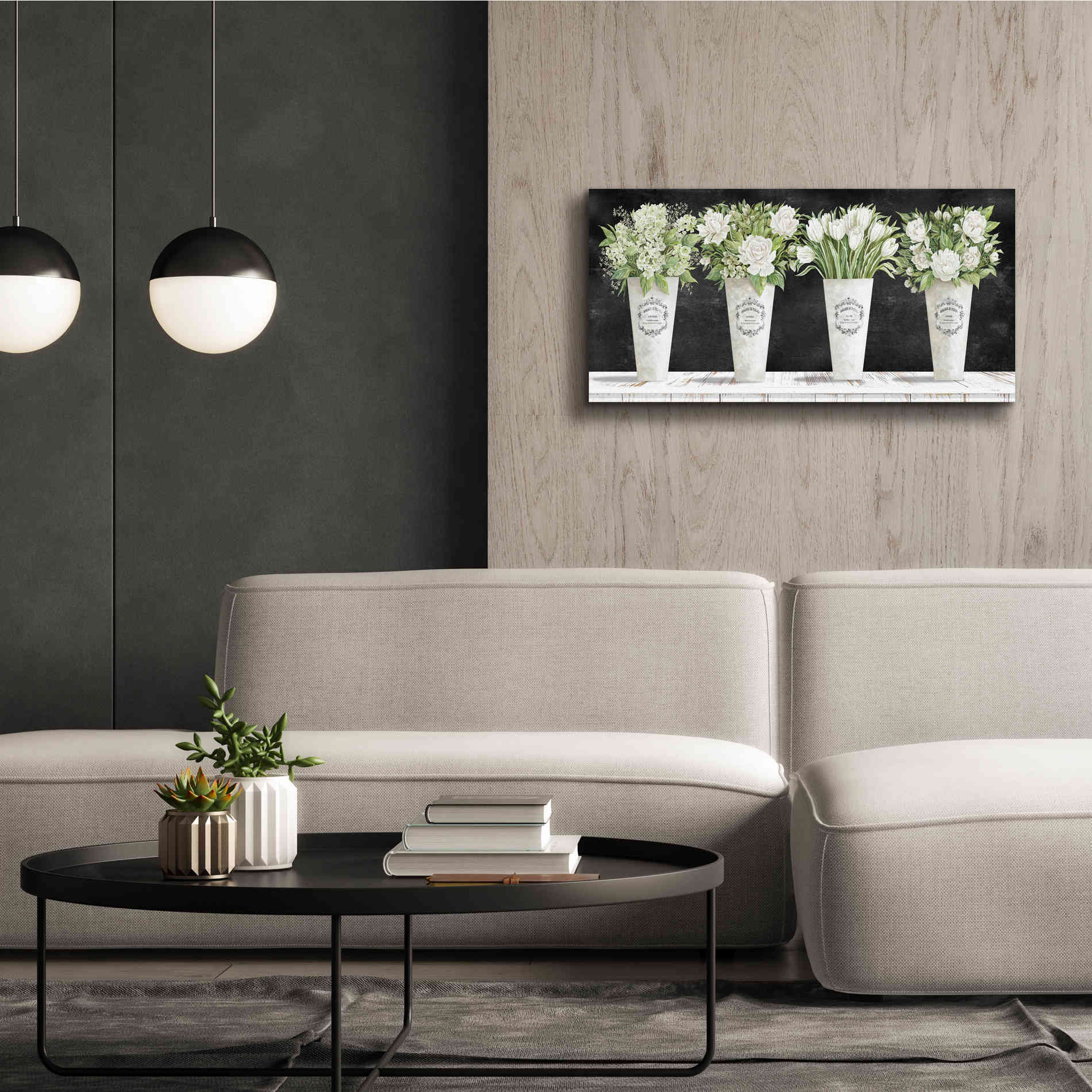 'White Flowers Still Life II' by Cindy Jacobs, Canvas Wall Art,40 x 20