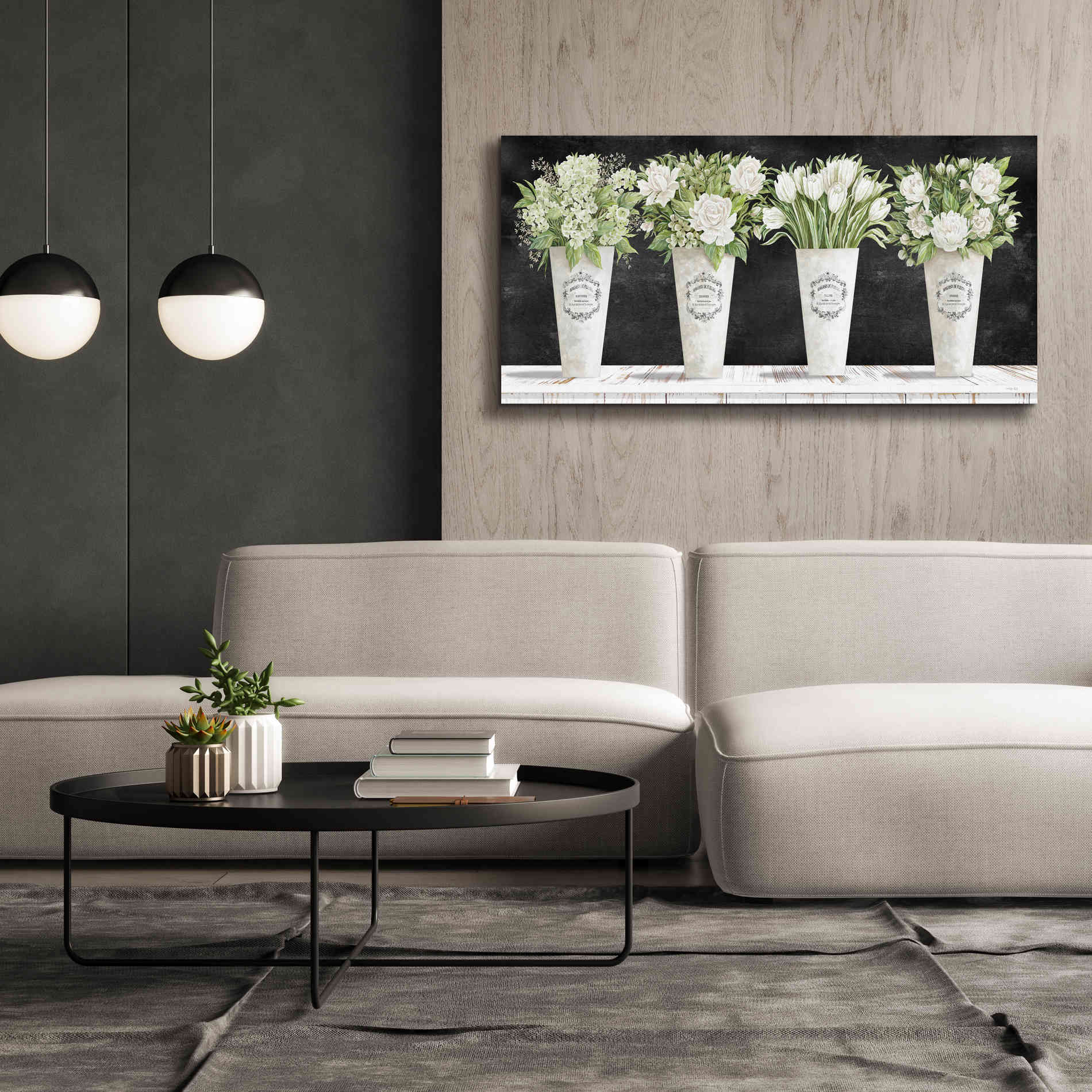 'White Flowers Still Life II' by Cindy Jacobs, Canvas Wall Art,60 x 30