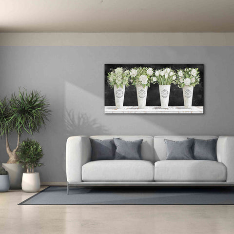 Image of 'White Flowers Still Life II' by Cindy Jacobs, Canvas Wall Art,60 x 30