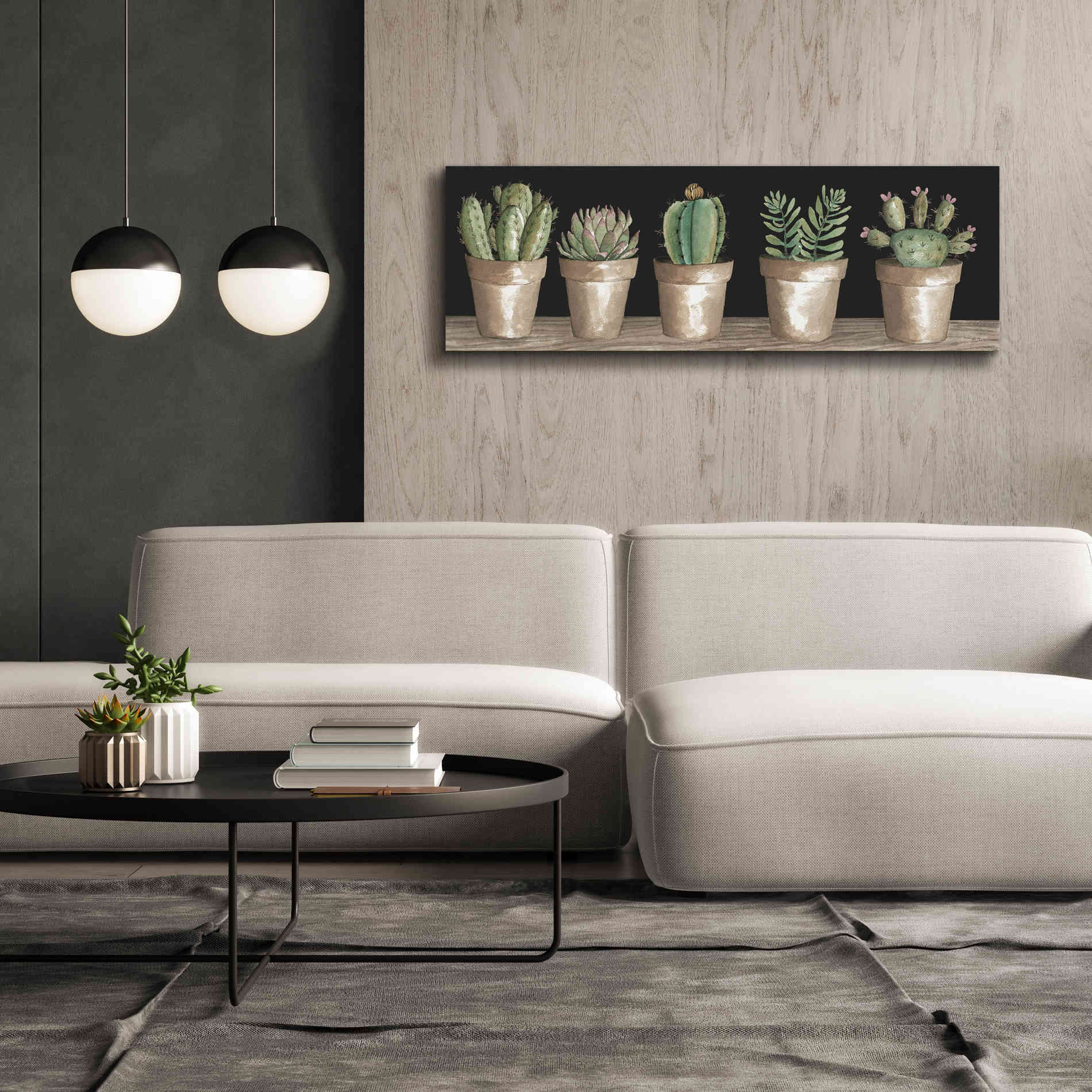 'Cactus Row' by Cindy Jacobs, Canvas Wall Art,60 x 20