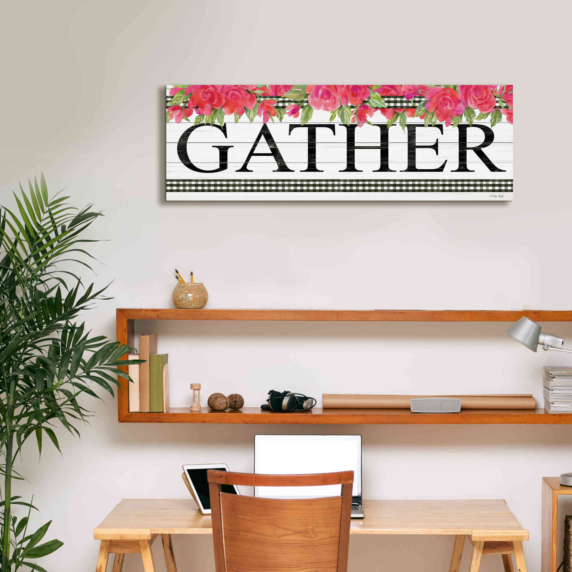 'Fuchsia Gather' by Cindy Jacobs, Canvas Wall Art,36 x 12