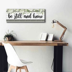 'Be Still & Know' by Cindy Jacobs, Canvas Wall Art,36 x 12