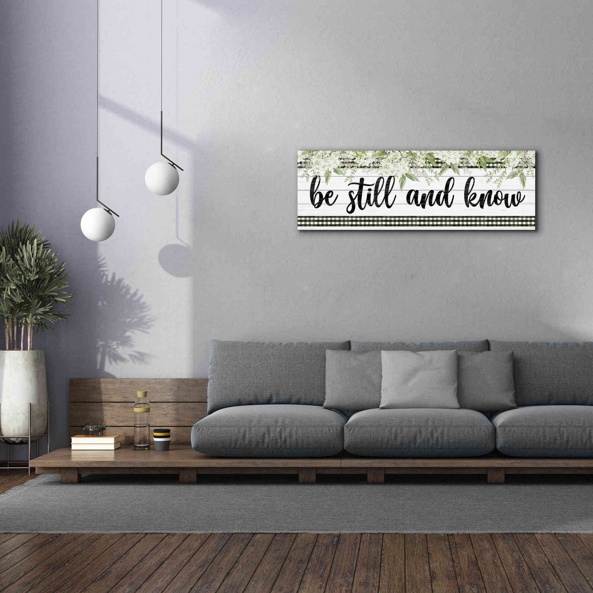 'Be Still & Know' by Cindy Jacobs, Canvas Wall Art,60 x 20