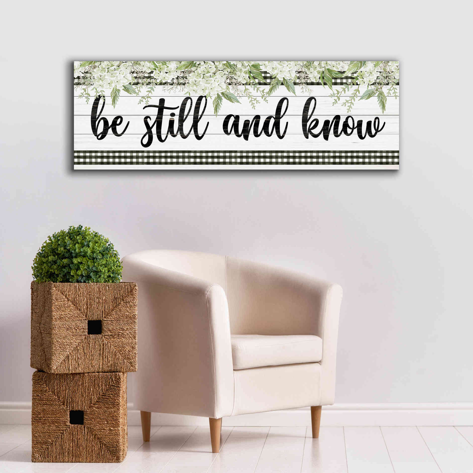 'Be Still & Know' by Cindy Jacobs, Canvas Wall Art,60 x 20